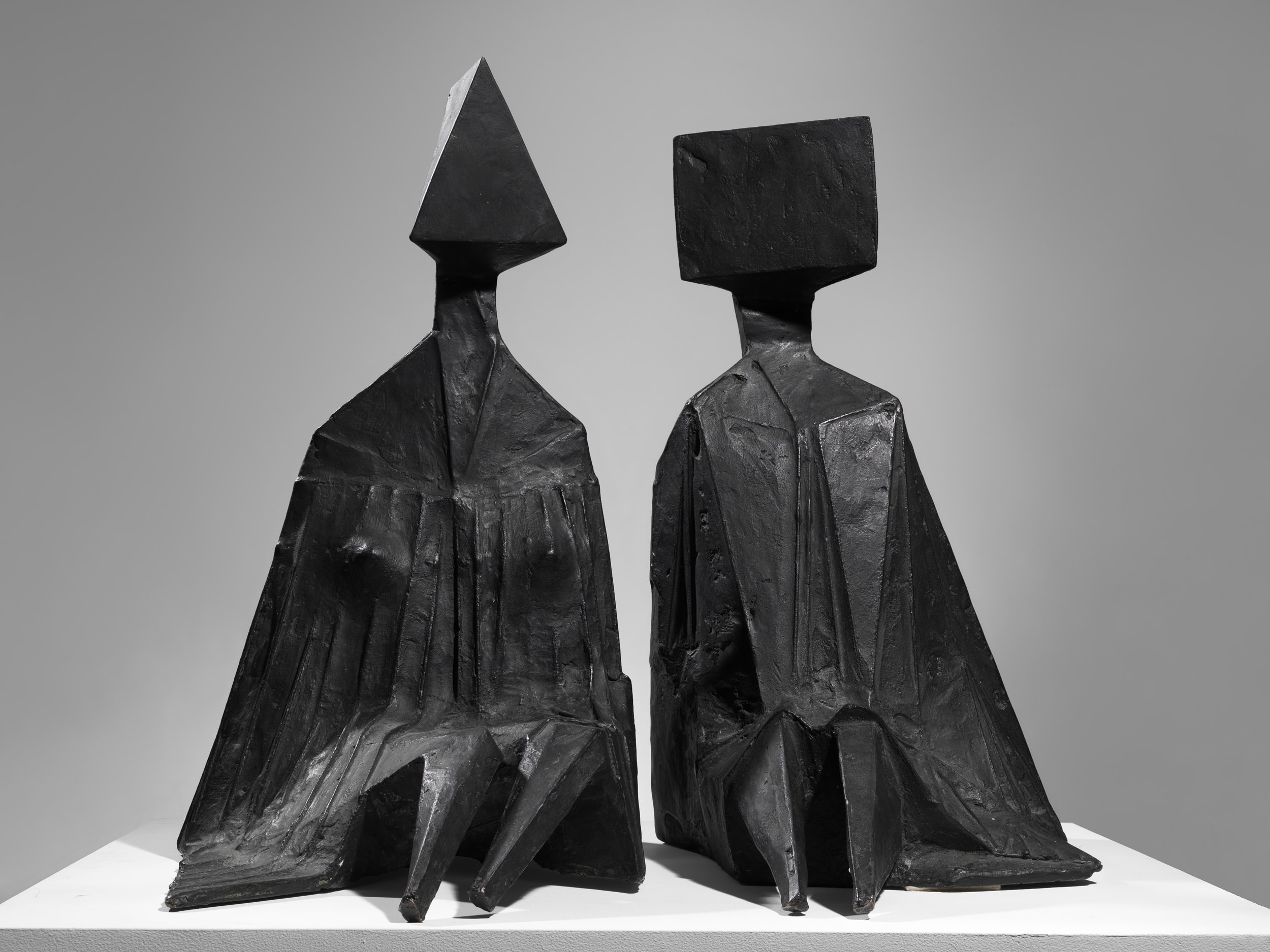 Pair of Sitting Figures I - London Art Week